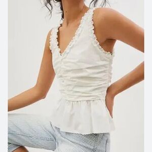 Anthropologie Sunday in Brooklyn White Ruffled Women's Top